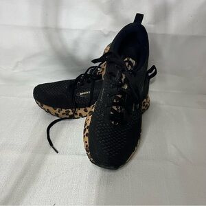 Brooks Women's Black and Brown Leopard Sneakers